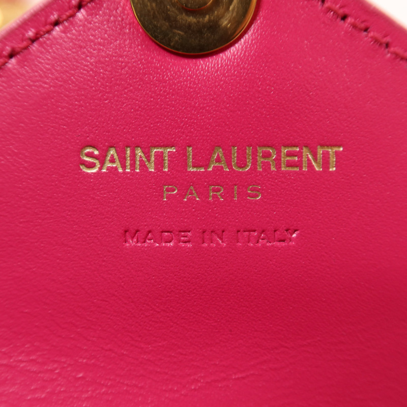 YVES SAINT LAURENT 牛皮皮革Shoulder Bag金扣鏈帶肩背袋-5