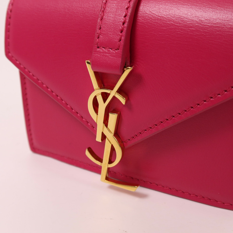 YVES SAINT LAURENT 牛皮皮革Shoulder Bag金扣鏈帶肩背袋-8