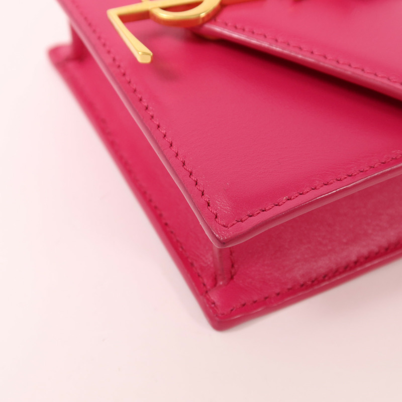 YVES SAINT LAURENT 牛皮皮革Shoulder Bag金扣鏈帶肩背袋-11