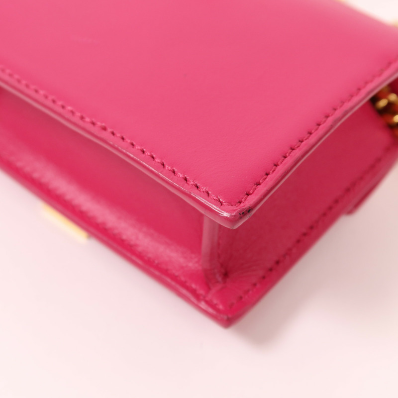 YVES SAINT LAURENT 牛皮皮革Shoulder Bag金扣鏈帶肩背袋-13