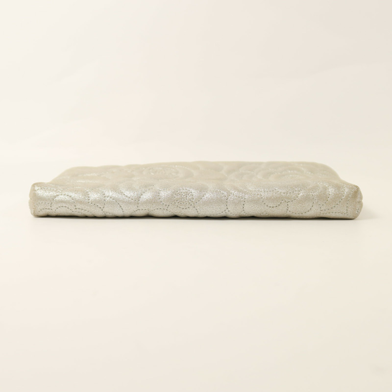 CHANEL 羊皮皮革Cameolla Flower Pouch銀扣鏈帶肩背袋-3