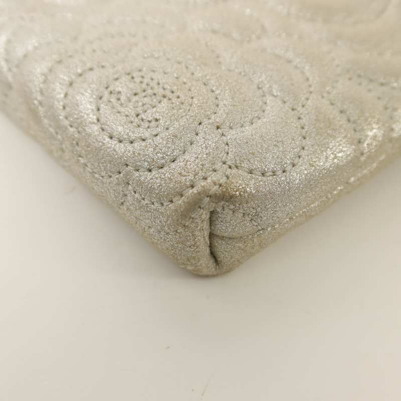 CHANEL 羊皮皮革Cameolla Flower Pouch銀扣鏈帶肩背袋-11