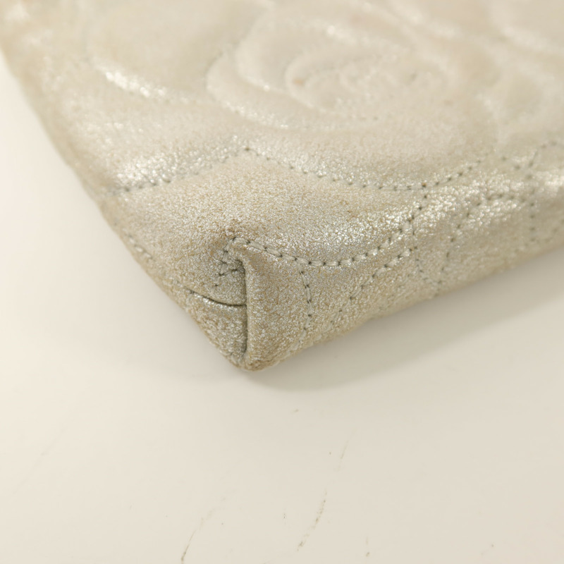 CHANEL 羊皮皮革Cameolla Flower Pouch銀扣鏈帶肩背袋-12