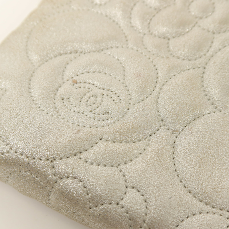 CHANEL 羊皮皮革Cameolla Flower Pouch銀扣鏈帶肩背袋-16