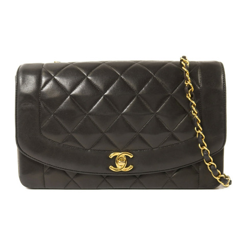 CHANEL 羊皮皮革Diana金扣鏈帶肩背袋