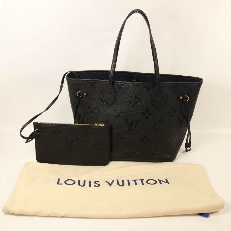 LOUIS VUITTON Monogram Empreinte Neverfull MM金扣手挽袋-8
