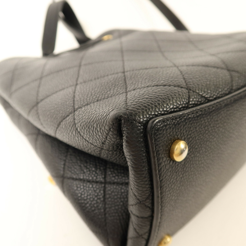 CHANEL 牛皮皮革Bucket金扣鏈帶肩背袋-12