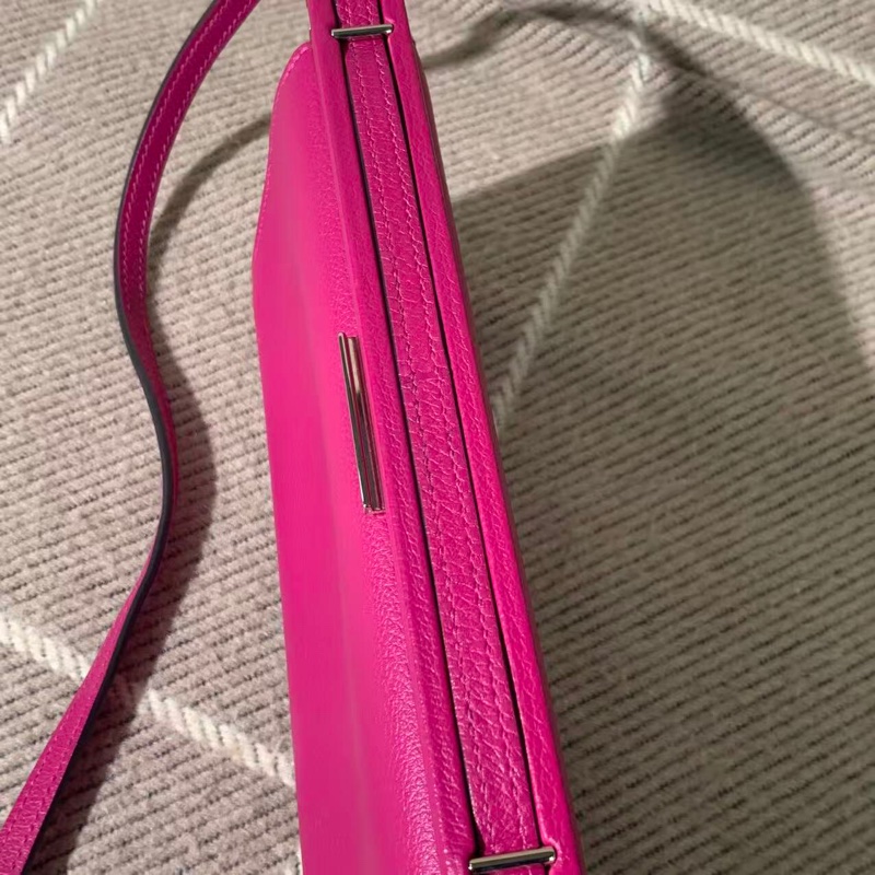 二手Hermes爱马仕Clic H21 海葵紫el皮银扣c刻，配件发票，成色具体如图-4