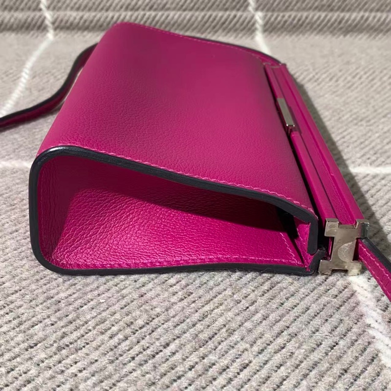 二手Hermes爱马仕Clic H21 海葵紫el皮银扣c刻，配件发票，成色具体如图-5