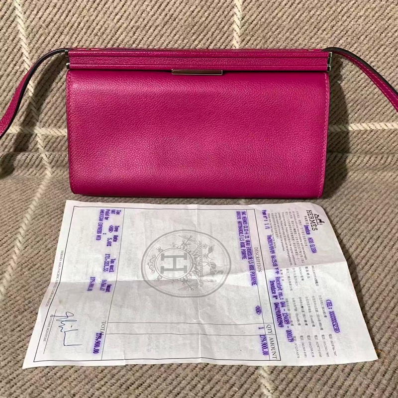 二手Hermes爱马仕Clic H21 海葵紫el皮银扣c刻，配件发票，成色具体如图-12