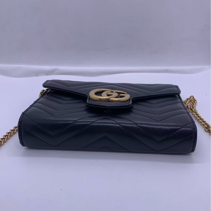 二手Gucci GG Marmont黑色鏈條包-1