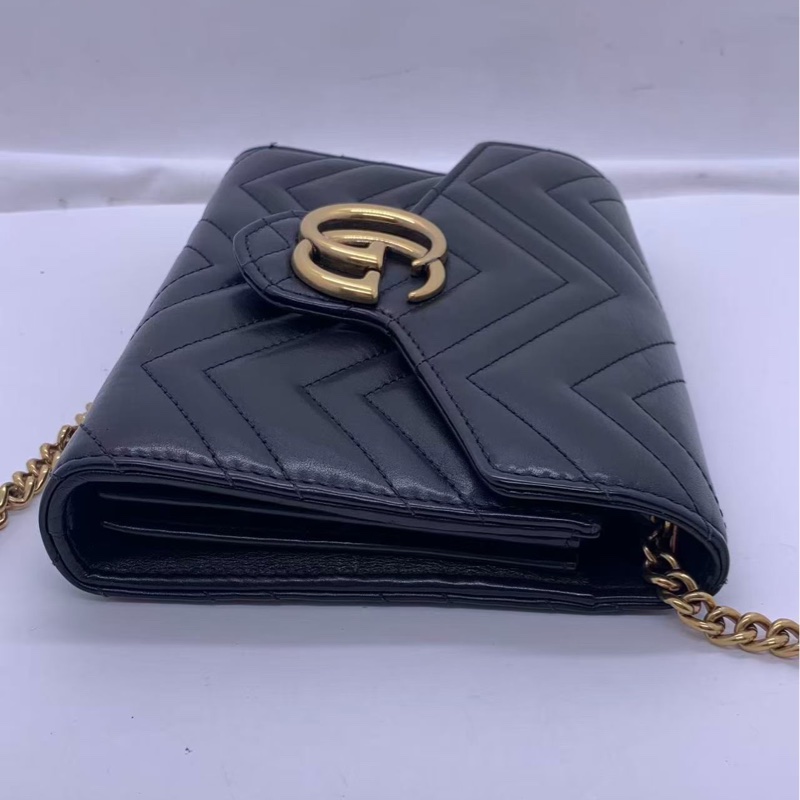 二手Gucci GG Marmont黑色鏈條包-3