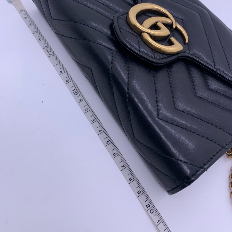 二手Gucci GG Marmont黑色鏈條包-12