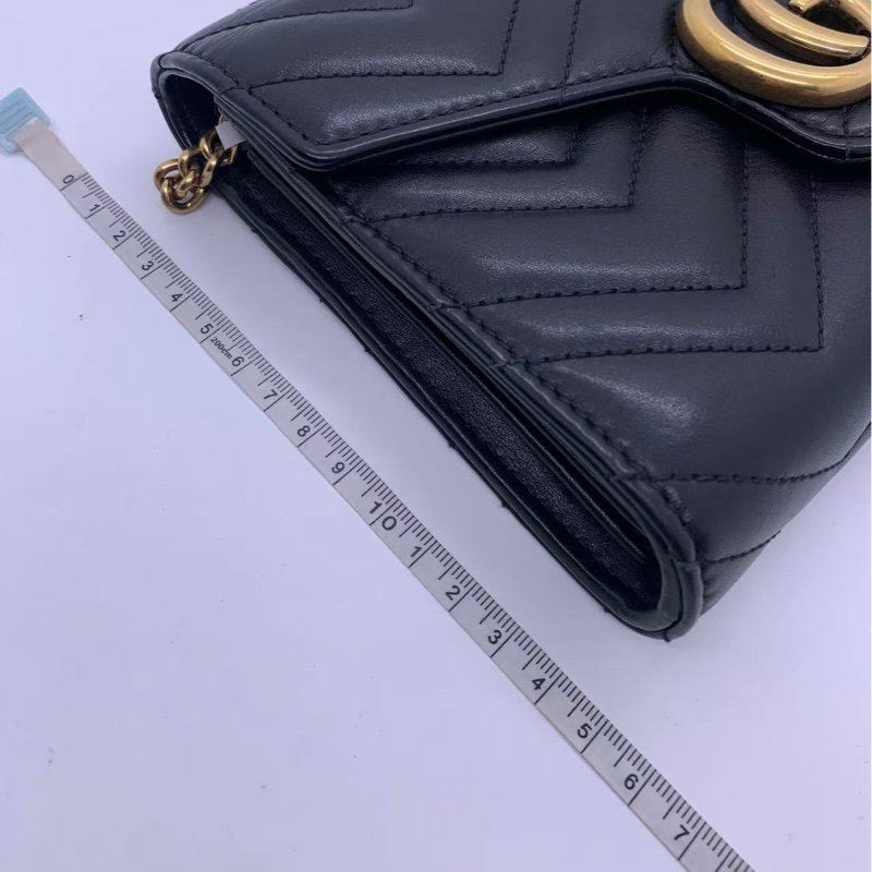 二手Gucci GG Marmont黑色鏈條包-13