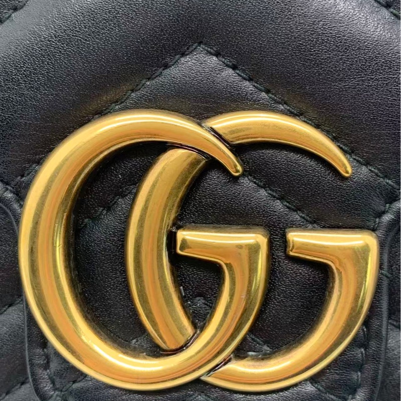 二手Gucci GG Marmont黑色鏈條包-14