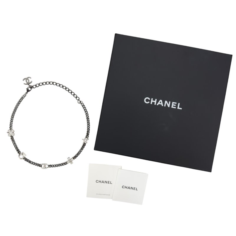 CHANEL CC 水鑽 經典元素 五花 頸鏈-1