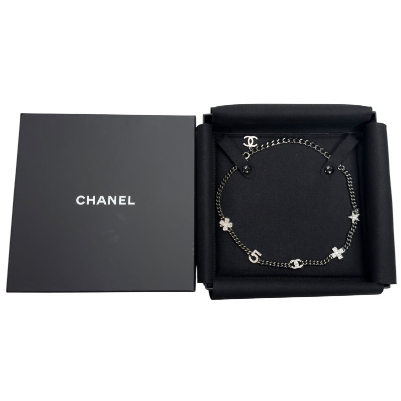 CHANEL CC 水鑽 經典元素 五花 頸鏈-14