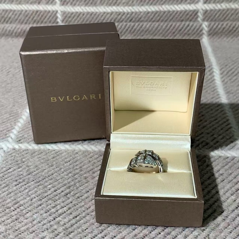 BVLGARI寶格麗SERPENTI VIPER蛇頭白金滿鑽蛇戒s碼， 2023購入-5