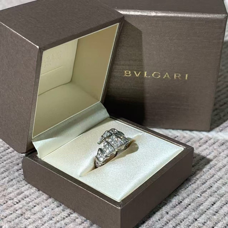 BVLGARI寶格麗SERPENTI VIPER蛇頭白金滿鑽蛇戒s碼， 2023購入-7