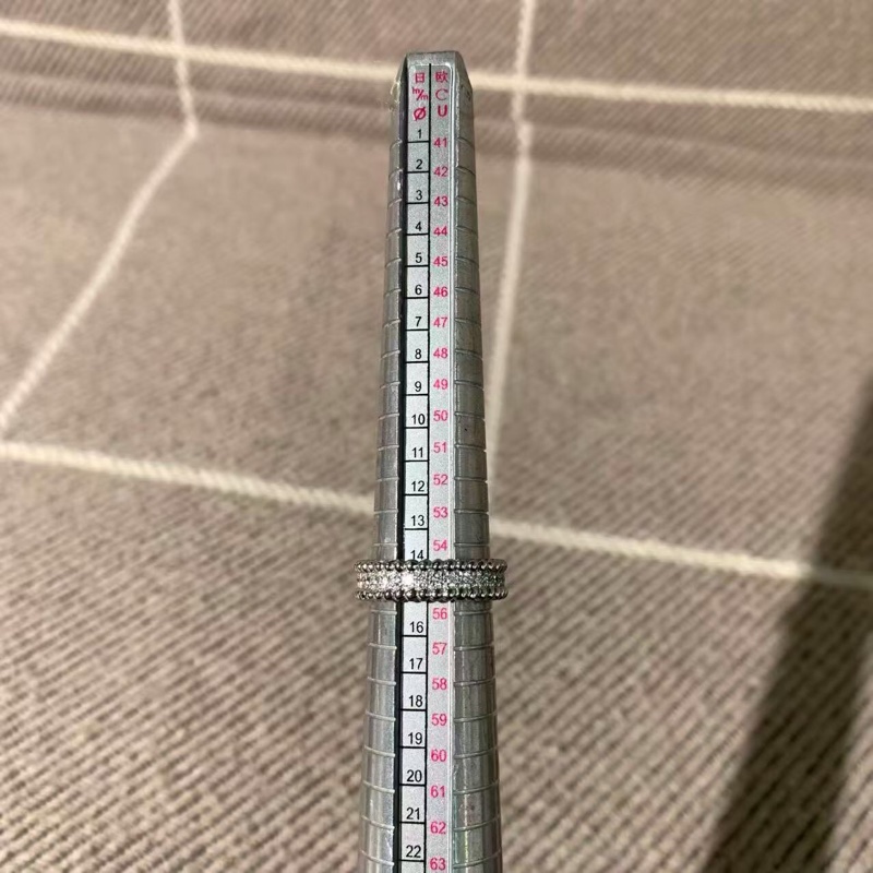 VCA梵克雅寶Estelle系列萬花筒白金滾珠邊鑲滿鑽戒55號 戒指-2