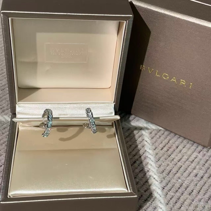 Bvlgari 寶格麗白金serpenti靈蛇耳釘滿鑽，配件盒子保卡，2020購入，上耳非常好看-1