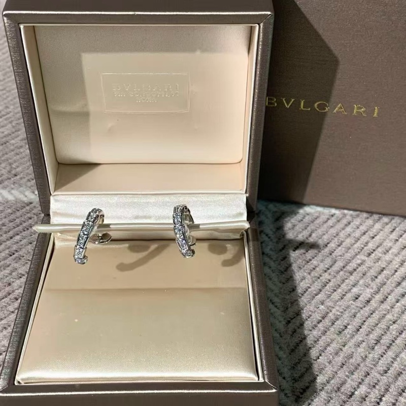 Bvlgari 寶格麗白金serpenti靈蛇耳釘滿鑽，配件盒子保卡，2020購入，上耳非常好看-2