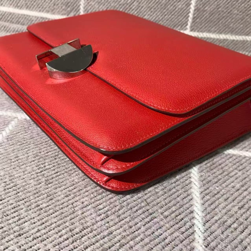 Hermes 愛馬仕 2002 大號 gq 紅 el 皮 c 刻銀扣-2