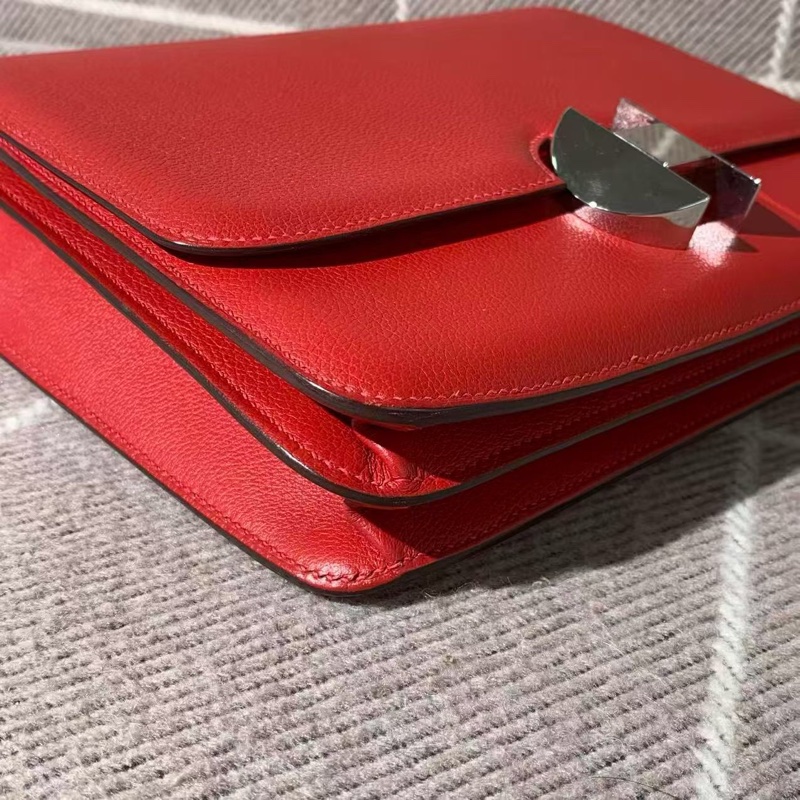 Hermes 愛馬仕 2002 大號 gq 紅 el 皮 c 刻銀扣-3