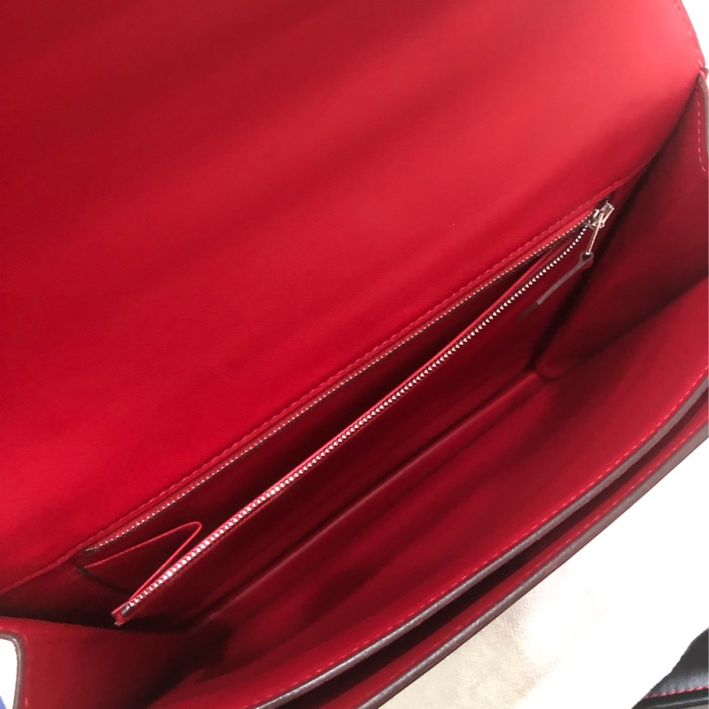 Hermes 愛馬仕 2002 大號 gq 紅 el 皮 c 刻銀扣-6