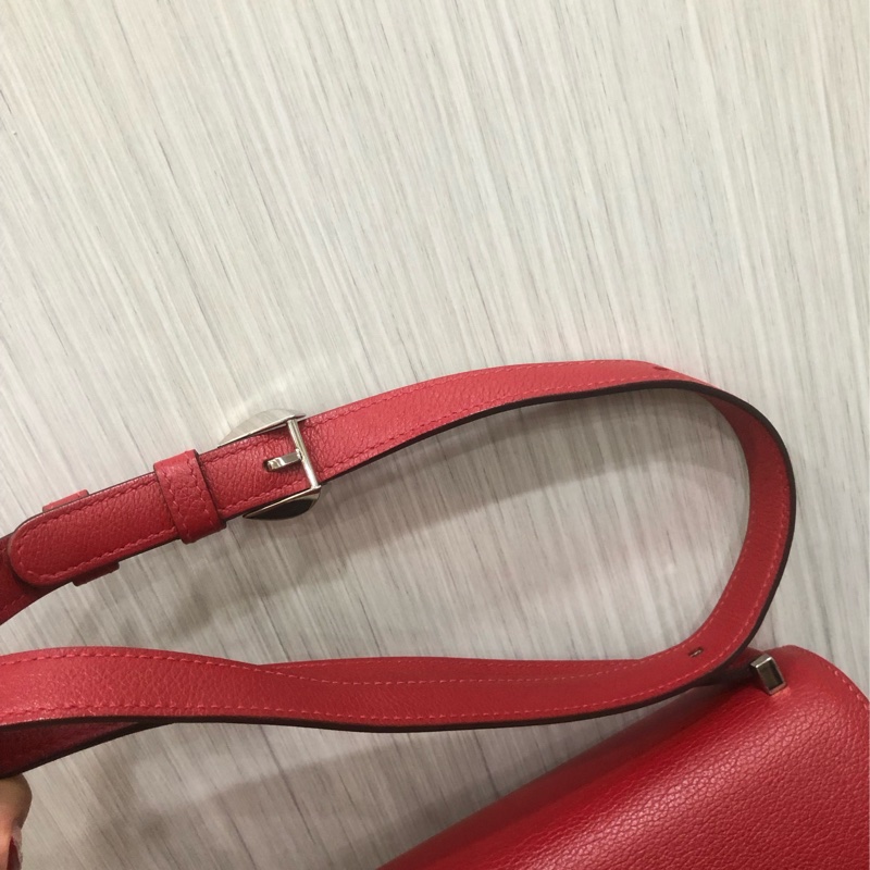 Hermes 愛馬仕 2002 大號 gq 紅 el 皮 c 刻銀扣-8