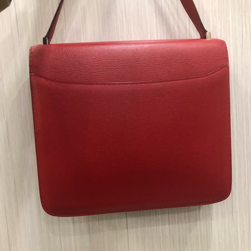 Hermes 愛馬仕 2002 大號 gq 紅 el 皮 c 刻銀扣-9