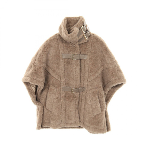 MAX MARA 泰迪熊披肩斗篷外套羊絨羊駝毛棕色二手