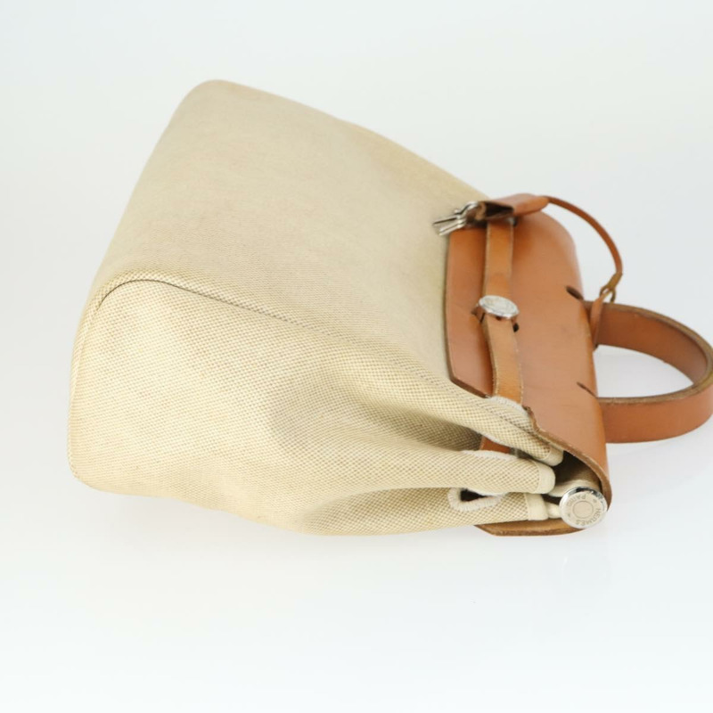 【日本直送】愛馬仕 Her 包 Ad PM 雙肩包帆布皮革兩用米色銀色正品 164341-2