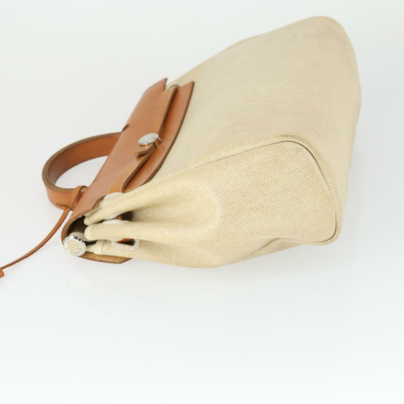 【日本直送】愛馬仕 Her 包 Ad PM 雙肩包帆布皮革兩用米色銀色正品 164341-3