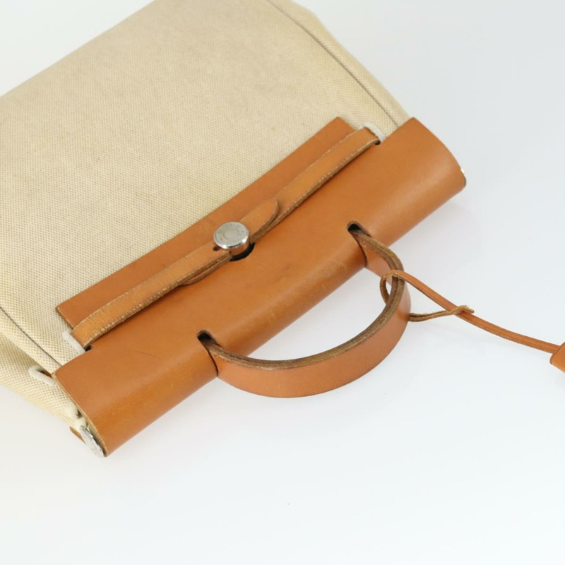 【日本直送】愛馬仕 Her 包 Ad PM 雙肩包帆布皮革兩用米色銀色正品 164341-5