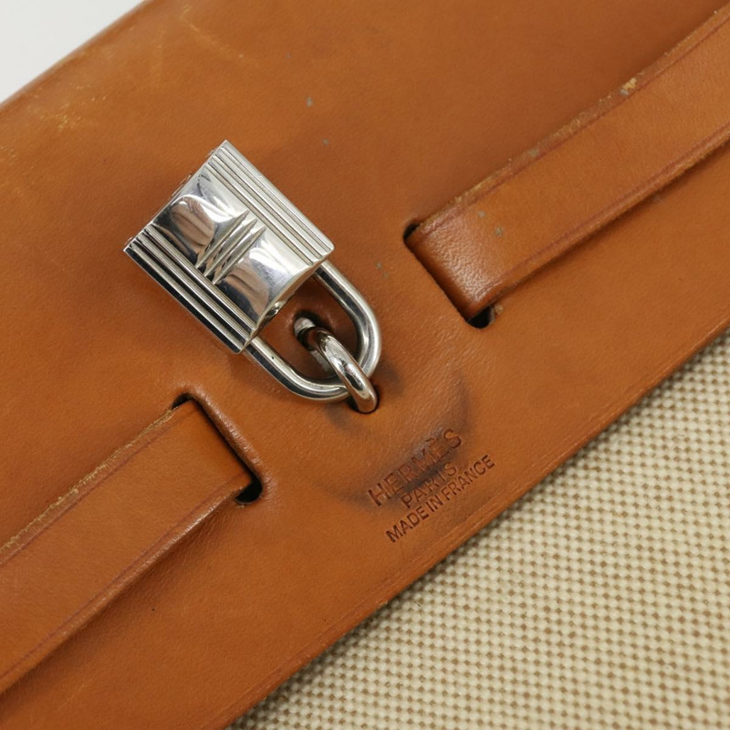 【日本直送】愛馬仕 Her 包 Ad PM 雙肩包帆布皮革兩用米色銀色正品 164341-17