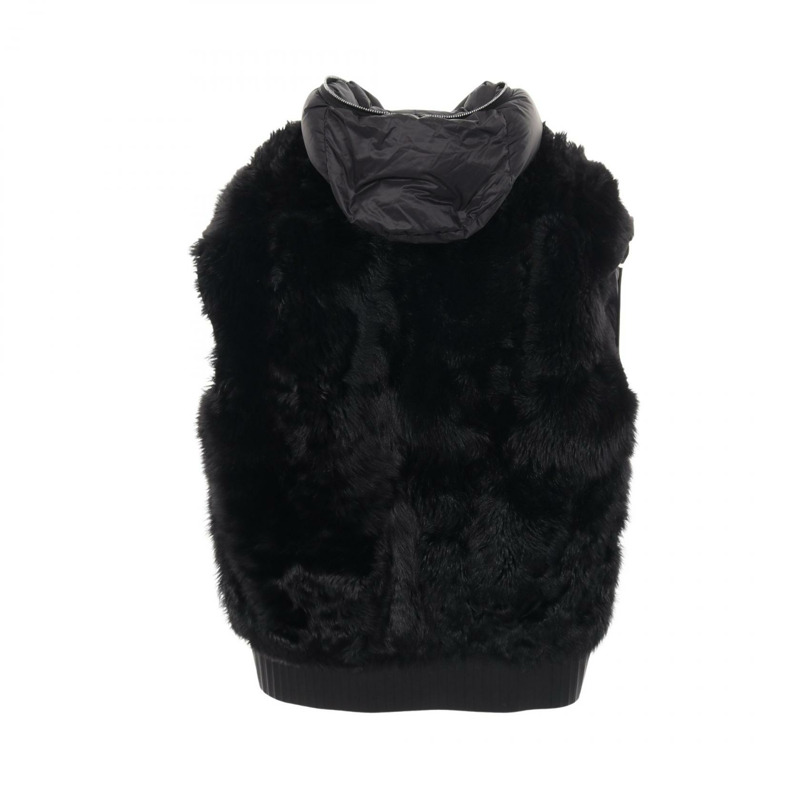 Rick Owens 雙面無袖連帽羽絨背心 #I46 尼龍羊羔皮二手-1