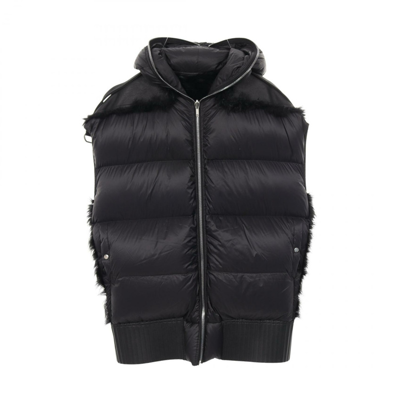 Rick Owens 雙面無袖連帽羽絨背心 #I46 尼龍羊羔皮二手-2