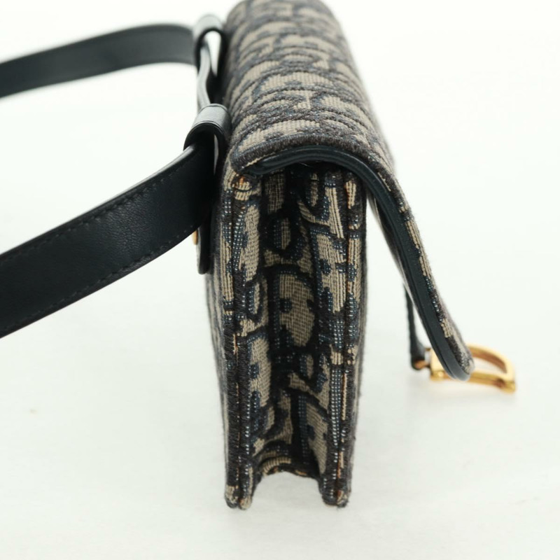 【日本直送】Christian Dior Trotter帆布馬鞍斜背包 海軍藍 金色 正品 165390V-3