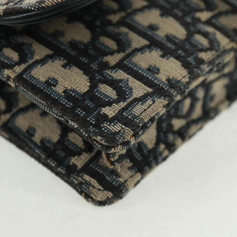 【日本直送】Christian Dior Trotter帆布馬鞍斜背包 海軍藍 金色 正品 165390V-7