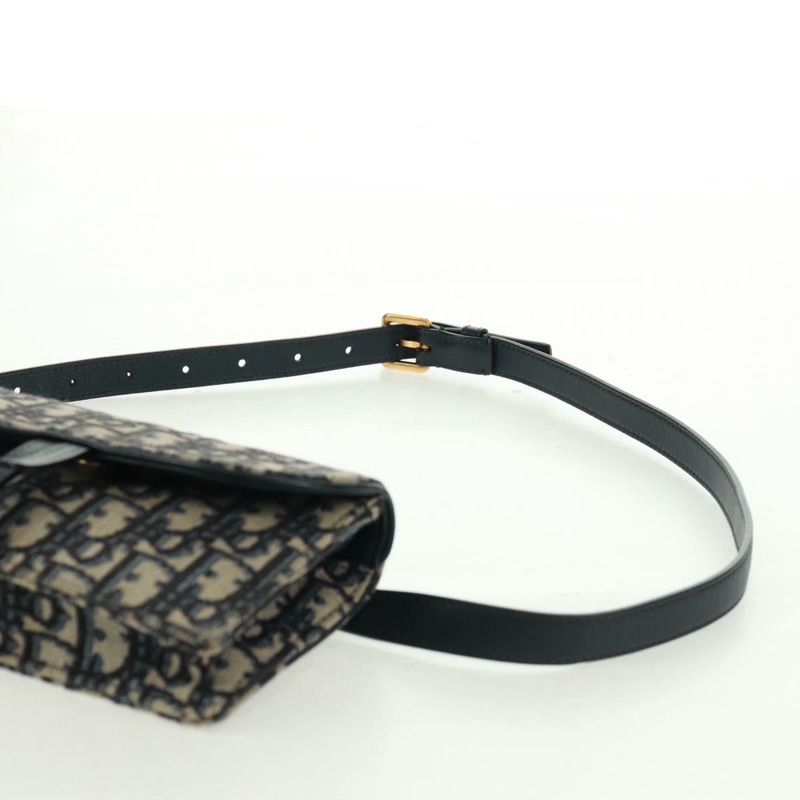 【日本直送】Christian Dior Trotter帆布馬鞍斜背包 海軍藍 金色 正品 165390V-13