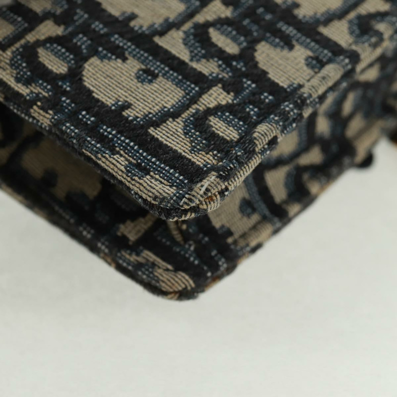 【日本直送】Christian Dior Trotter帆布馬鞍斜背包 海軍藍 金色 正品 165390V-15