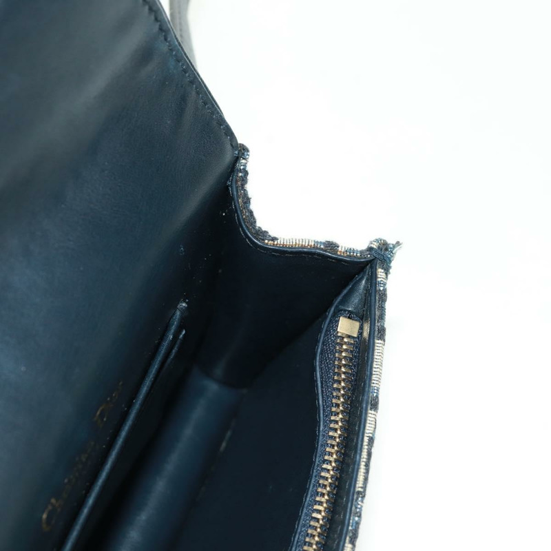 【日本直送】Christian Dior Trotter帆布馬鞍斜背包 海軍藍 金色 正品 165390V-19