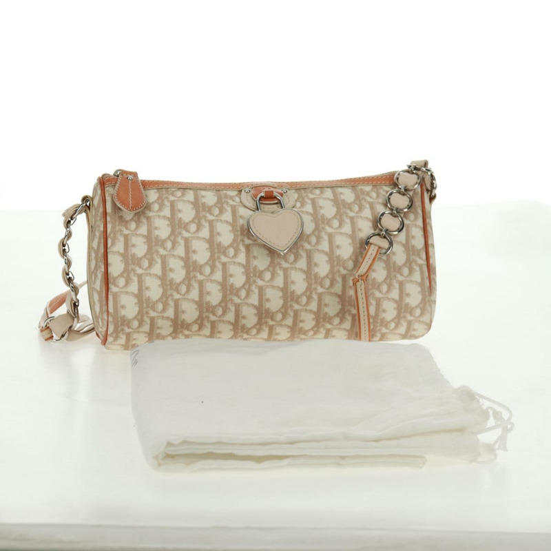 【日本直送】Christian Dior Trotter帆布浪漫手提包 PVC米色銀色 正品 168086V-11