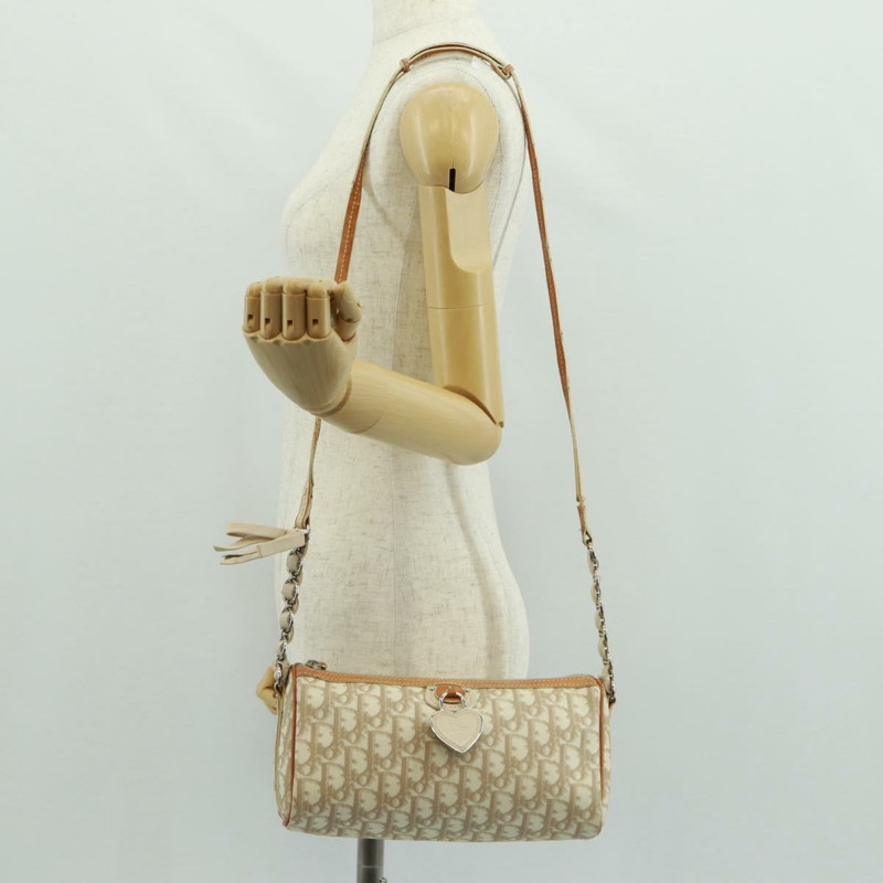 【日本直送】Christian Dior Trotter帆布浪漫手提包 PVC米色銀色 正品 168086V-27