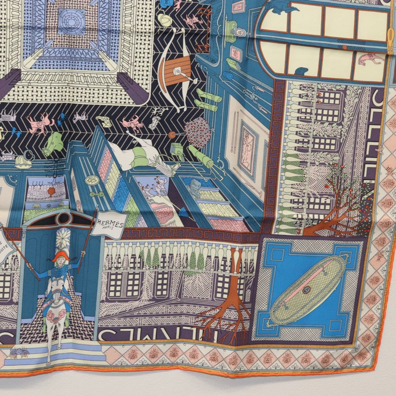【日本直送】HERMES Carre 90 圍巾「Objets de Curiosite」真絲多色正品 166411SAM-9
