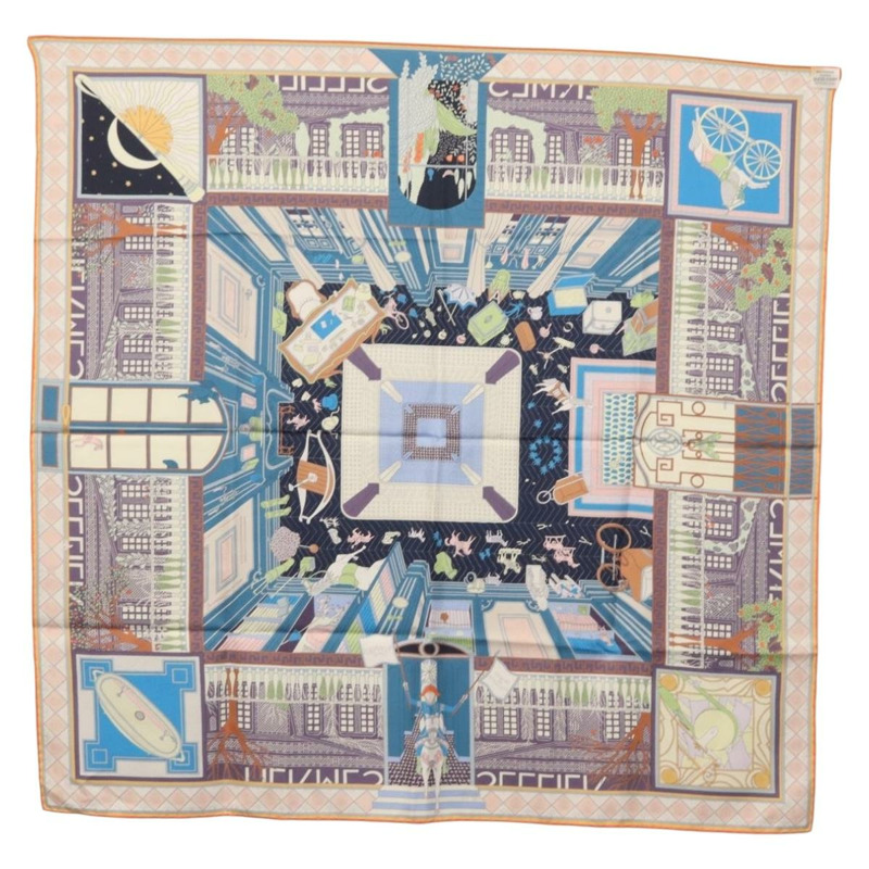 【日本直送】HERMES Carre 90 圍巾「Objets de Curiosite」真絲多色正品 166411SAM-14