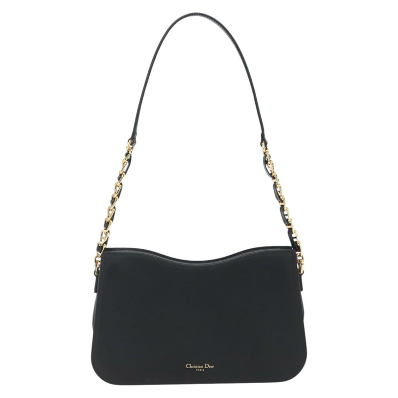 【日本直送】Christian Dior 黑色金色皮革肩背包，正品 ka1879SAM-1