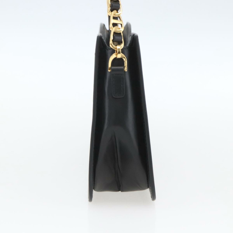 【日本直送】Christian Dior 黑色金色皮革肩背包，正品 ka1879SAM-2