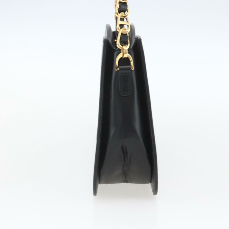 【日本直送】Christian Dior 黑色金色皮革肩背包，正品 ka1879SAM-3